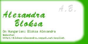 alexandra bloksa business card